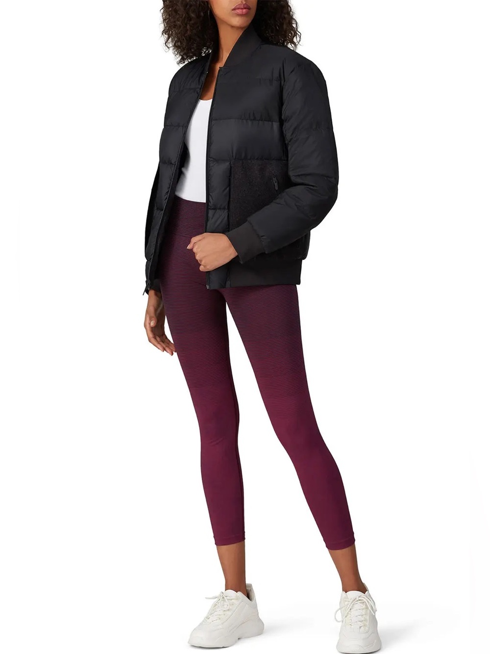 Lululemon Roam Far Wool Bomber Down Coat Black / Heathered Black